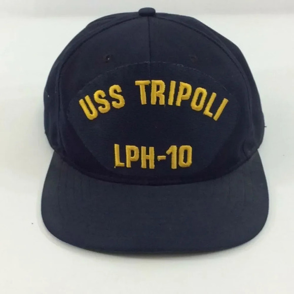 USS Tripoli Navy Adjustable  SnapBack LPH-10 Hat Military - Picture 1 of 8